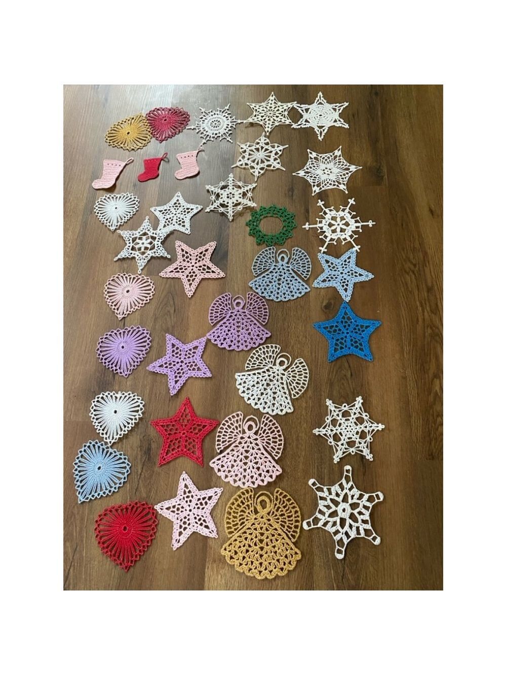 White Crochet, Starched, Christmas Ornaments